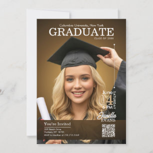 Invitation Couverture de magazine diplômé or