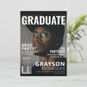 Invitation Couverture de magazine élégant | Fête de fin d'étu (Debout devant)