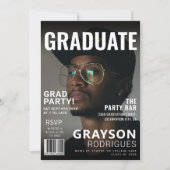 Invitation Couverture de magazine élégant | Graduation Party (Devant)