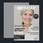 Invitation Couverture de magazine élégante pour son 89e anniv<br><div class="desc">Invitation pour couverture de magazine élégante pour son 89e anniversaire</div>