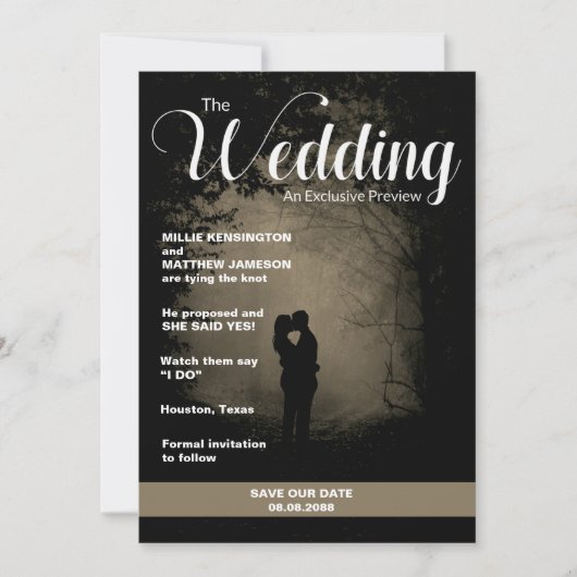 Invitation Couverture de magazine | Enregistrez la date du ma (Devant)