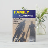 Invitation Couverture de magazine Faux News de fête de plage  (Debout devant)