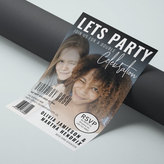 Invitation Couverture de magazine | Fête d'anniversaire conjo