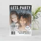 Invitation Couverture de magazine | Fête d'anniversaire conjo (Debout devant)