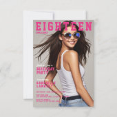 Invitation Couverture de magazine moderne inspirée 18e annive (Devant)