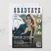 Invitation Couverture de magazine moderne Photo QR Code Alors (Devant)