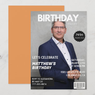 Invitation Couverture de magazine moderne pour lui Photo 79e
