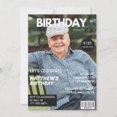 Invitation Couverture de magazine moderne pour lui Photo 91e  (Devant)