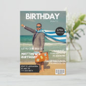 Invitation Couverture de magazine moderne pour son 37e annive (Debout devant)