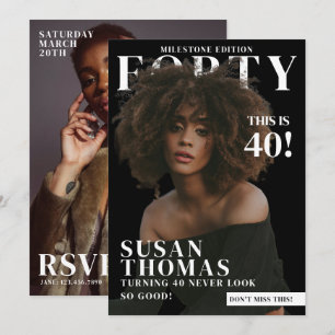Invitation Couverture de magazine personnalisée pour les 40 a