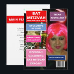 Invitation Couverture de magazine pour Bat Mitzvah<br><div class="desc">Invitation de fête de bat mitzvah sur le thème d'un magazine cool,  personnalisable selon les spécificités de votre événement.</div>