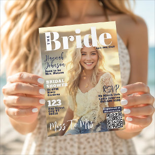 Invitation Couverture de magazine pour douche de mariée