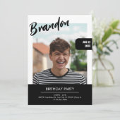 INVITATION COUVERTURE DE MAGAZINE POUR GARÇON ADOLESCENT MODE (Debout devant)