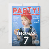 Invitation Couverture de magazine rouge et blanc cool pour en (Devant)