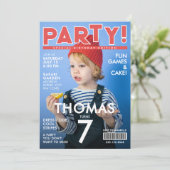 Invitation Couverture de magazine rouge et blanc cool pour en (Debout devant)
