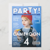 Invitation Couverture de magazine spéciale bleu fun cool pour (Devant)