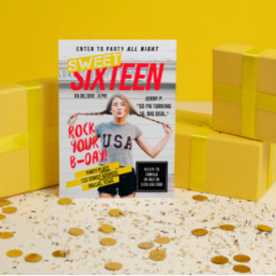 Invitation Couverture de Magazine Sweet Sixteen Party