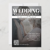 Invitation Couverture de magazine Tendance Dark Photo QR Code (Devant)
