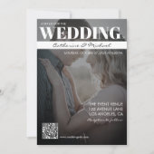 Invitation Couverture de magazine Tendance Dark Photo QR Code (Devant)