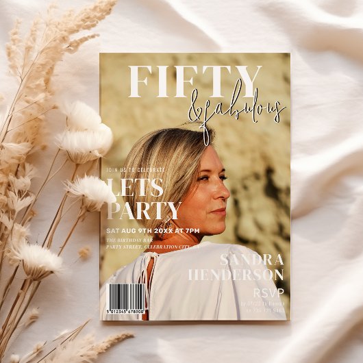 Invitation Couverture de magazine tendance | Fête d'anniversa