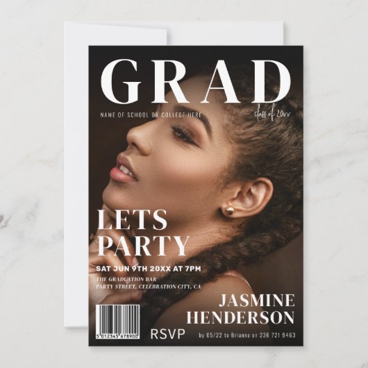 Invitation Couverture de magazine tendance | Graduation Party (Devant)