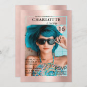 Invitation Couverture de magazine tendance inspirée  (Devant / Derrière)