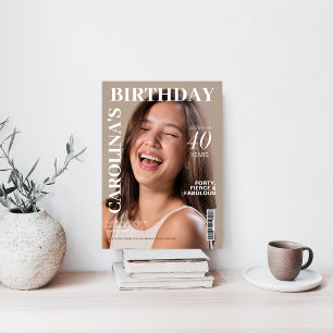 Invitation Couverture de magazine unique pour une fête d'anni