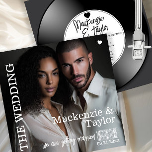 Invitation Couverture de mariage de disque vinyle rétro