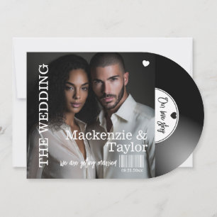 Invitation Couverture de mariage de disque vinyle rétro