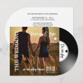 Invitation Couverture de mariage de disque vinyle rétro (Devant / Derrière)