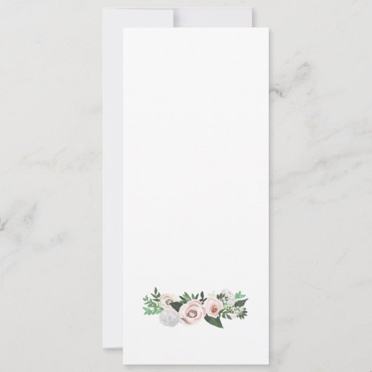 Invitation Couverture de table verte florale aquarelle Merci (Dos)