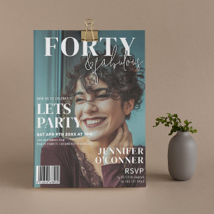 Invitation Couverture du Magazine à la Mode   Fête d'annivers