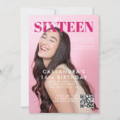 Invitation Couverture du magazine Ado QR Code Sweet sixteen A (Devant)
