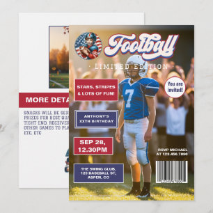 Invitation Couverture du magazine All American Boy Football p