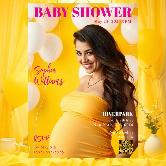 Invitation Couverture du magazine baby shower