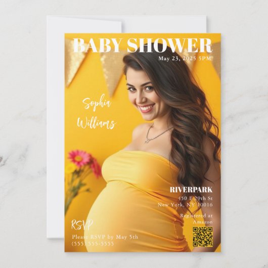 Invitation Couverture du magazine baby shower (Devant)