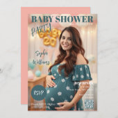 Invitation Couverture du magazine baby shower (Devant / Derrière)