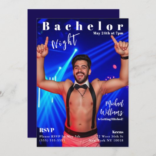 Invitation Couverture du magazine Bachelor Night (Devant / Derrière)