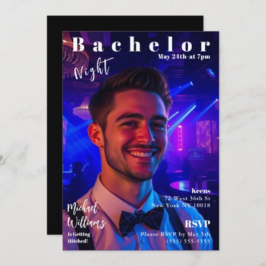 Invitation Couverture du magazine Bachelor Night (Devant / Derrière)