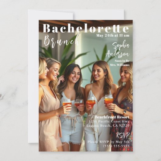 Invitation Couverture du magazine Bachelorette Brunch (Devant)