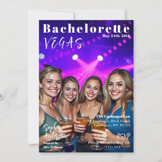 Invitation Couverture du magazine Bachelorette Weekend (Devant)