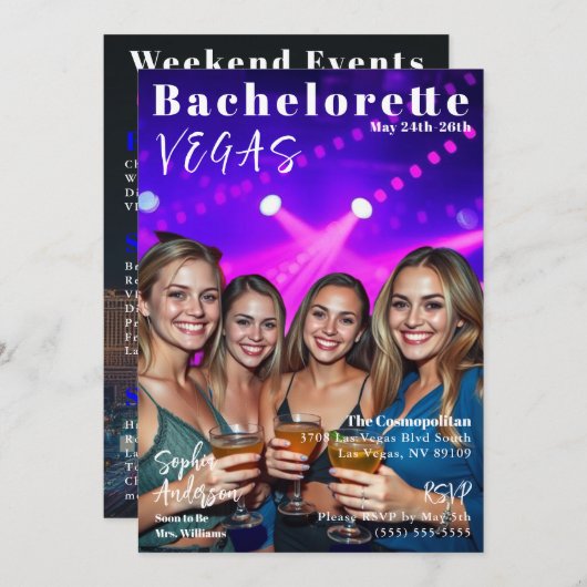 Invitation Couverture du magazine Bachelorette Weekend (Devant / Derrière)