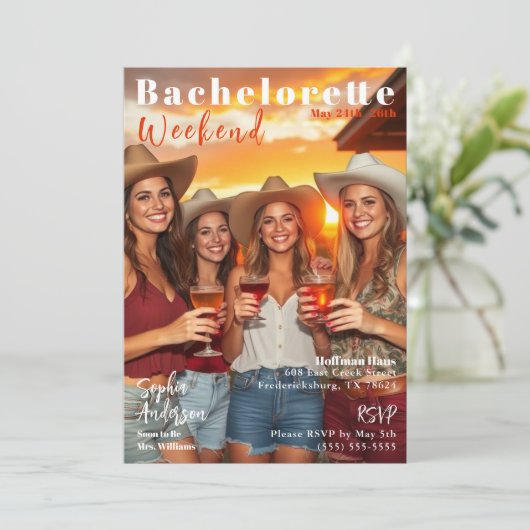 Invitation Couverture du magazine Bachelorette Weekend (Debout devant)