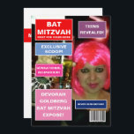 Invitation Couverture du magazine bat mitzvah<br><div class="desc">Invitation de bat mitzvah  à thème magazine cool personnalisable selon les détails de votre événement.</div>