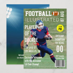 Invitation Couverture du magazine Célébrité Footballeur fête 
