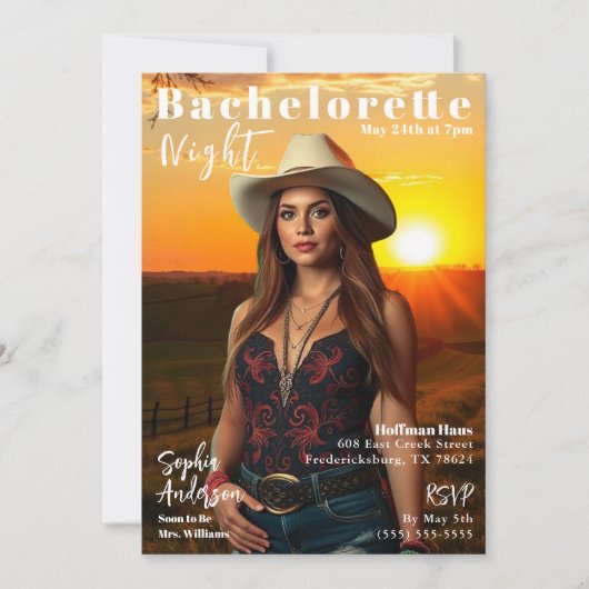 Invitation Couverture du magazine Country Bachelorette (Devant)