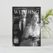 Invitation Couverture du magazine de code QR noir et blanc ma (Debout devant)