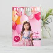 Invitation Couverture du magazine de fête d'anniversaire (Debout devant)