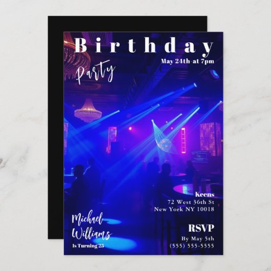 Invitation Couverture du magazine de fête d'anniversaire (Devant / Derrière)