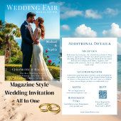 Invitation Couverture du magazine de mariage de plage